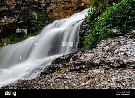 A Mesmerizing View Of The Willow Falls At Willow River State Park In