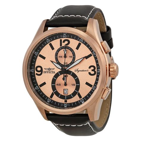 Invicta Signature Ii Chronograph Elegant Rose Dial Mens Watch 7418