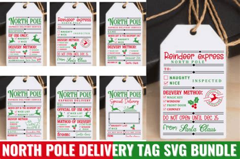 North Pole Delivery Tag Svg Bundle Graphic By Cut File Creative Fabrica