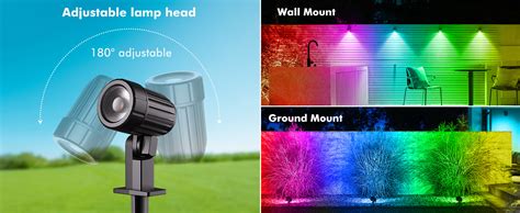 Cly Solar Rgb Spotlights Outdoor Garden In Remote Solar Garden