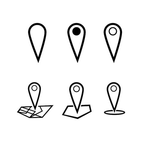 Ensemble D Ic Ne De Point D Pingle De Contour Symbole De Localisation