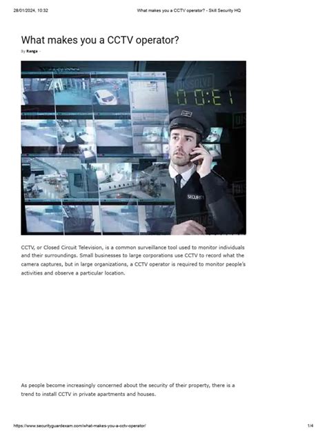 What Makes You A Cctv Operator Skill Security Hq Pdf Closed