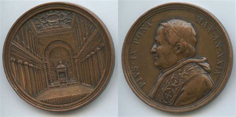 Vatikan Italien Kirchenstaat Bronzemedaille 1874 M 5643 Restaurierung