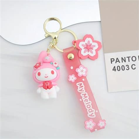 Pink Sakura Sanrio Hello Kitty Doll Keychain Ornaments Cute Cartoon Pendant Car Key Ring