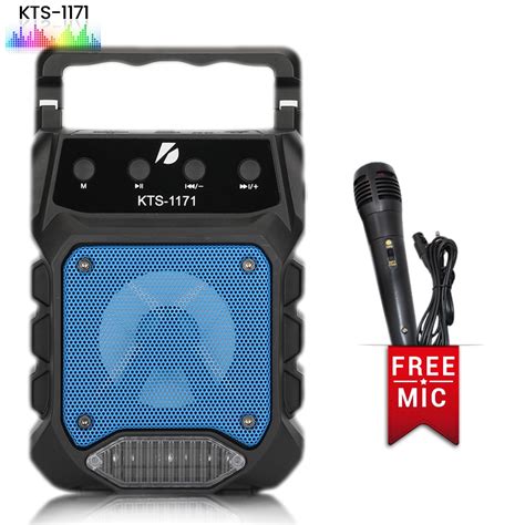 Mini Bluetooth Wireless Karaoke Portable 3 Speaker With Free Mic KTS