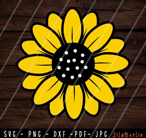 Sunflower SVG, Flower Svg, Svg File Cricut, Png, Dxf, Pdf, Silhouette ...