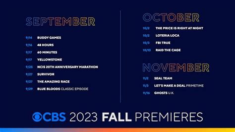 Cbs Fall Premiere Dates Comedy Central Original Movie With