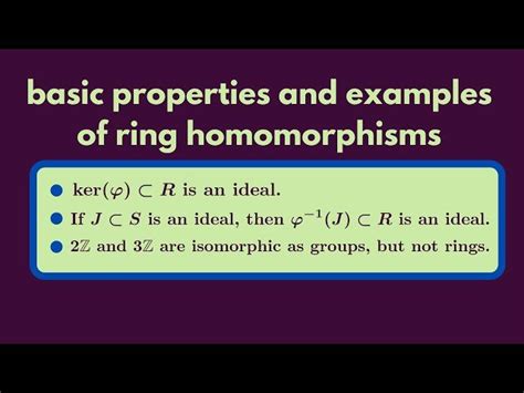 Free Video: Abstract Algebra - Properties and Examples of Ring Homomorphisms from Michael Penn ...