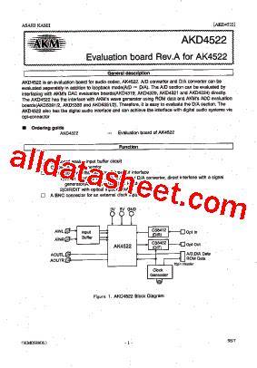 Ak Datasheet Pdf Asahi Kasei Microsystems