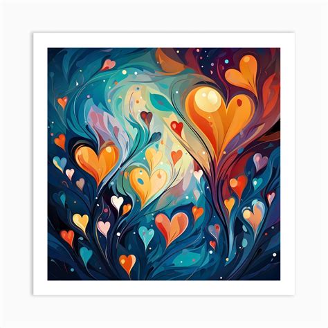 Abstract Heart Painting Art Print by Mardoz - Fy