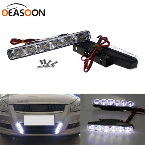 Buy 2pc 12v White 6 Led 5630 Car Daytime Running Light