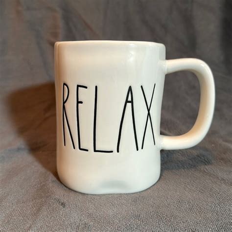 Rae Dunn Kitchen Rae Dunn Relax White And Light Blue Ceramic Mug