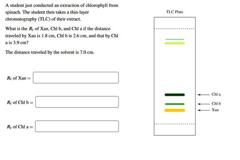 Solved TLC Plate A Student Just Conducted An Extraction Of Chegg