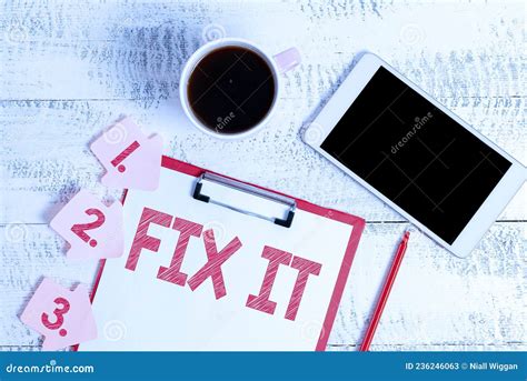 Writing Displaying Text Fix It Word Written On Fasten Something