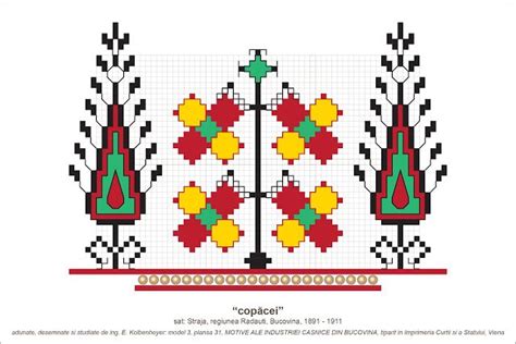 Semne Cusute Motive Copacei P31 M3 Cross Stitch Designs Folk Embroidery Cross Stitch