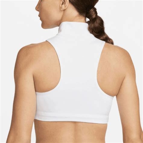 Nike Intimates And Sleepwear Nwt Nike Air Swoosh Medium Support 2 Zip Sports Bra White