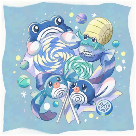 Poliwag Omanyte And Poliwhirl Pokemon Drawn By Omochi Aoi Guruguru