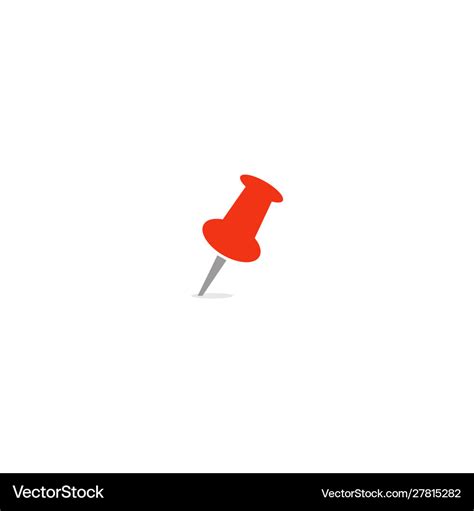 Pushpin Icon Red Office Push Pin Or Needle Vector Image