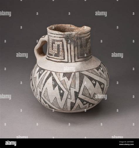 Ancestral Pueblo Anasazi Pitcher With Interlocking Zigzag Motifs And Checkerboard Pattern