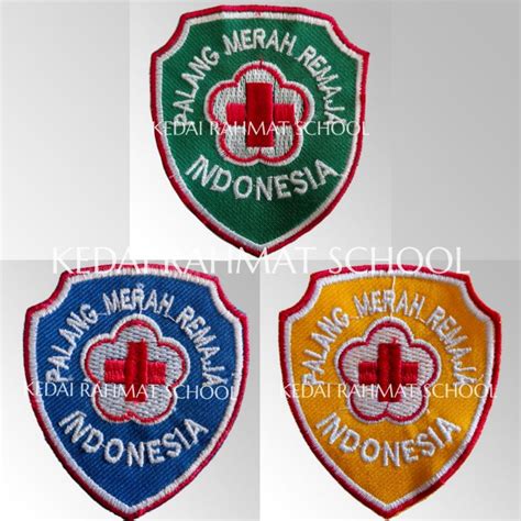 Jual Bet Bed Badge Logo Pmi Pmr Mula Madya Wira Sd Smp Sma Bordir