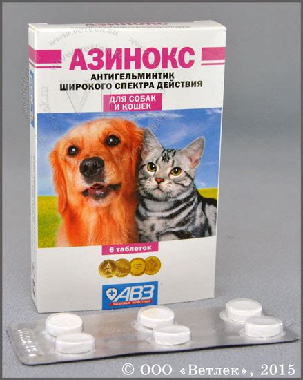 Таблетки Азинокс №6 для собак и кошек купить в ветеринарном интернет ...