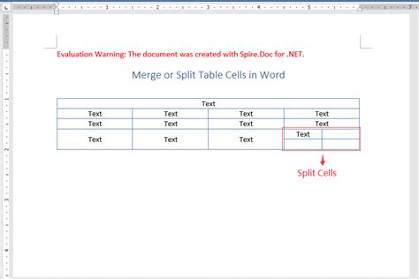 Cvbnet Merge Or Split Table Cells In Word