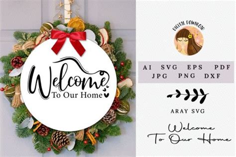 Welcome to Our Home SVG Monogram Wreath Graphic by AraySVG · Creative ...