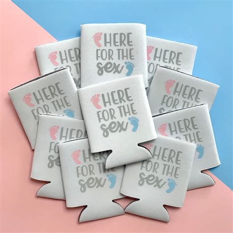 Here For The Sex Gender Reveal Baby Shower Can Coolers Etsy