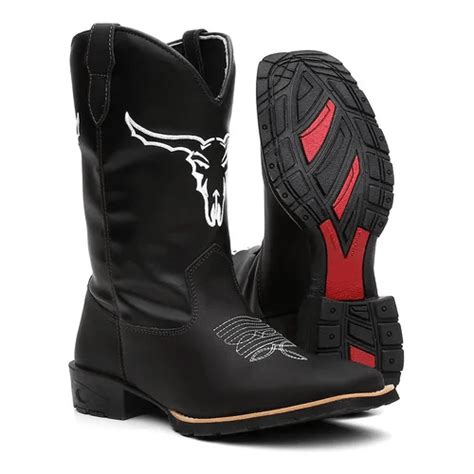 Bota Texana Masculina Cara Do Boi Bordado Em Couro Legitimo Shopee Brasil