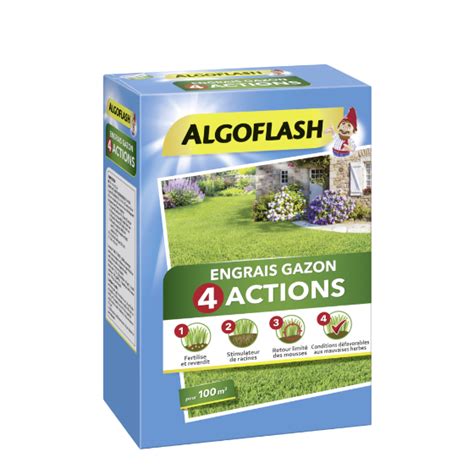 Engrais Gazon 4 Actions Algoflash 4 Kg Jardinerie Boncap