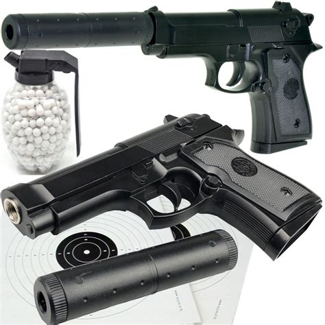 BERETTA PISTOLET METALOWY NA KULKI TŁUMNIK GRANAT 12540985949 Allegro pl