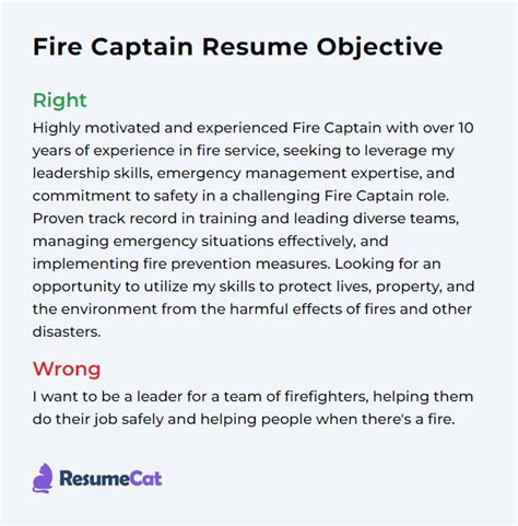 Top 18 Fire Captain Resume Objective Examples | ResumeCat