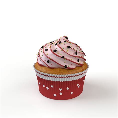 Cupcake With Cream And Fruits 3d Model 18 C4d Fbx Max Obj Unknown Free3d