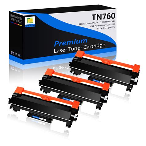 Used 3pk High Yield Tn760 Black Toner Cartridge For Brother Mfc L2710dw Mfc L2750dw Ubbthreads