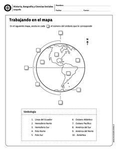 Ejercicio De Los Elementos Del Globo Terr Queo B E Mapa Geografia