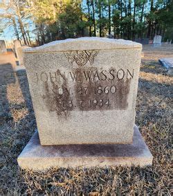 John William Wasson M Morial Find A Grave