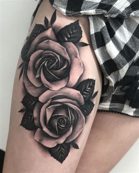 Awesome Black And Gray Roses Tattoo By Chloe Aspey 1 Kickass Things