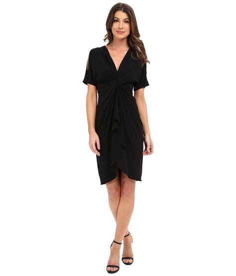 Catherine Malandrino Synthetic Emily Knotted Dress In Black Lyst