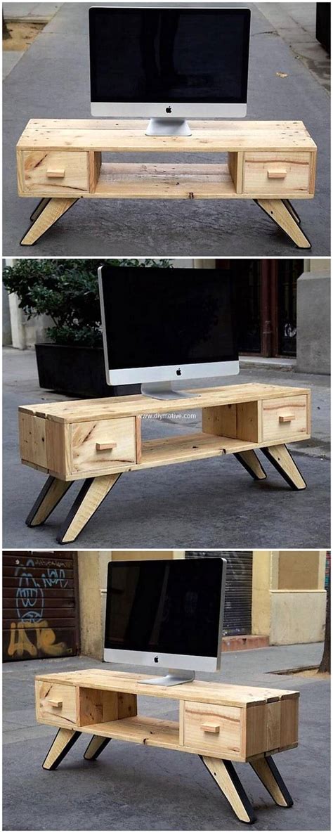 Wood Pallet Made Tv Stand Pallet Furniture Living Room Pallet Diy