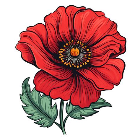 Red Poppy Flower Tattoo PNG Red Poppy Tattoo Tattoo Flash Digital