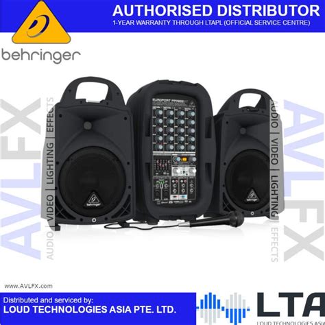 Behringer EUROPORT PPA500BT - 500W 6-Channel Portable PA System with ...
