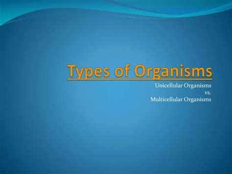 Ppt Types Of Organisms Powerpoint Presentation Free Download Id2471768