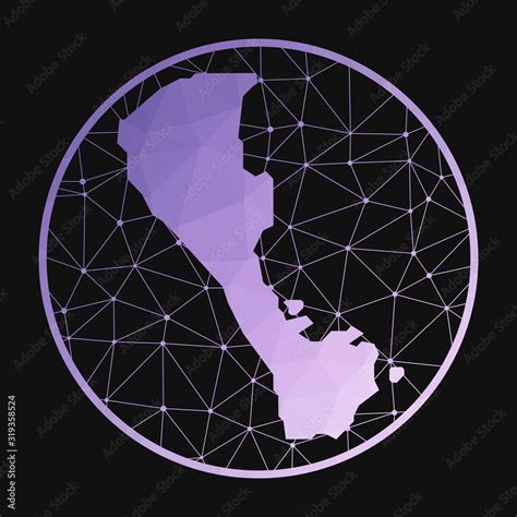 Boracay icon. Vector polygonal map of the island. Boracay icon in ...