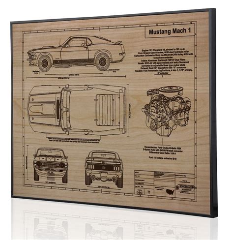 Ford Mustang Mach Personalized Laser Engraved Wall Art Etsy