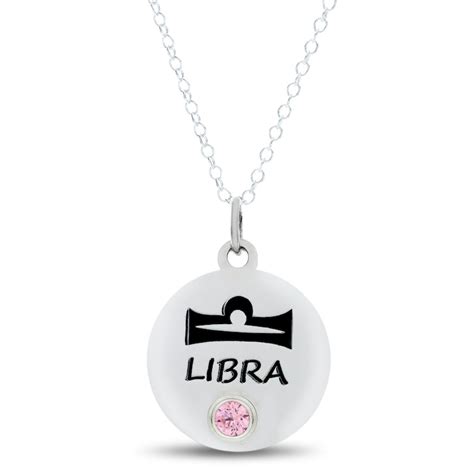 Libra Necklace Libra Symbol Charm Necklace Sterling Silver Etsy