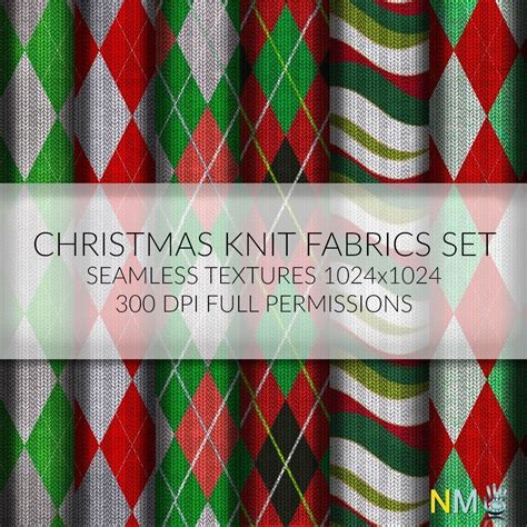 Christmas Knit Fabrics Seamless Textures Set 3d Cgtrader