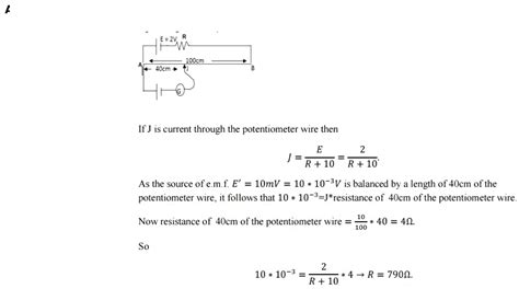 A Potentiometer Wire Of Length Cm Has A Resistance Of Ohm It