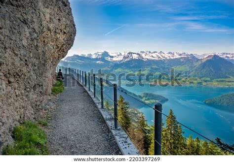 Hiking Pass Rigi Mount Above Lake Stock Photo 2203397269 | Shutterstock