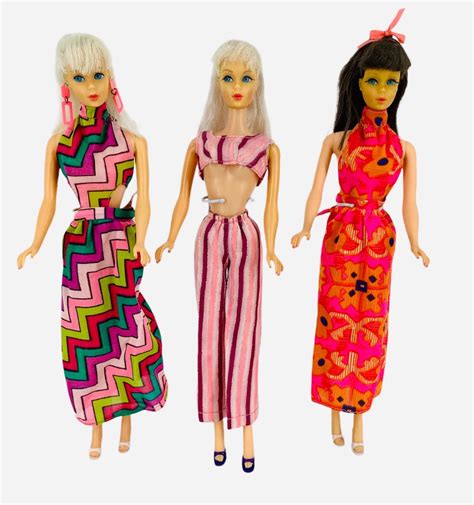 Lot Mod Barbies Including Blonde Barbie With Earrings Has Had A Haircut May May Not Be