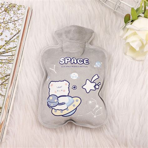 Wiueurtly Hot Water Bottles Large Cartoon Plush Autumn And Winter Cute Portable Warm Water